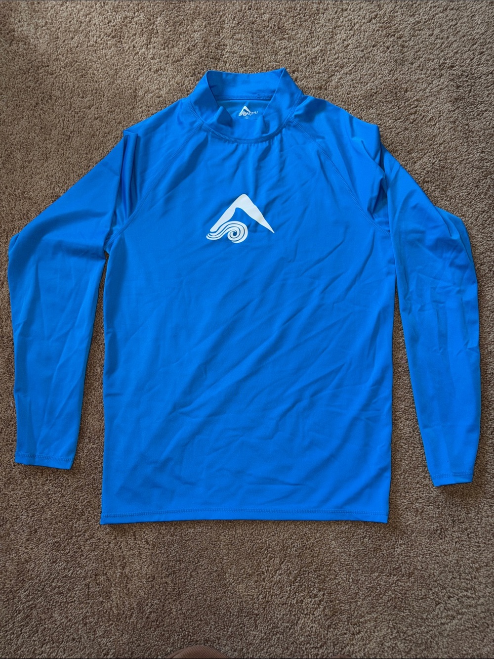 Kanu Surf Blue Long-Sleeve Rash Guard with White Logo